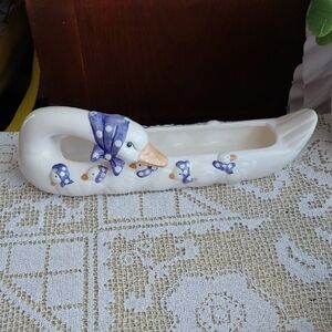Ceramic Goose Planter with Goslings